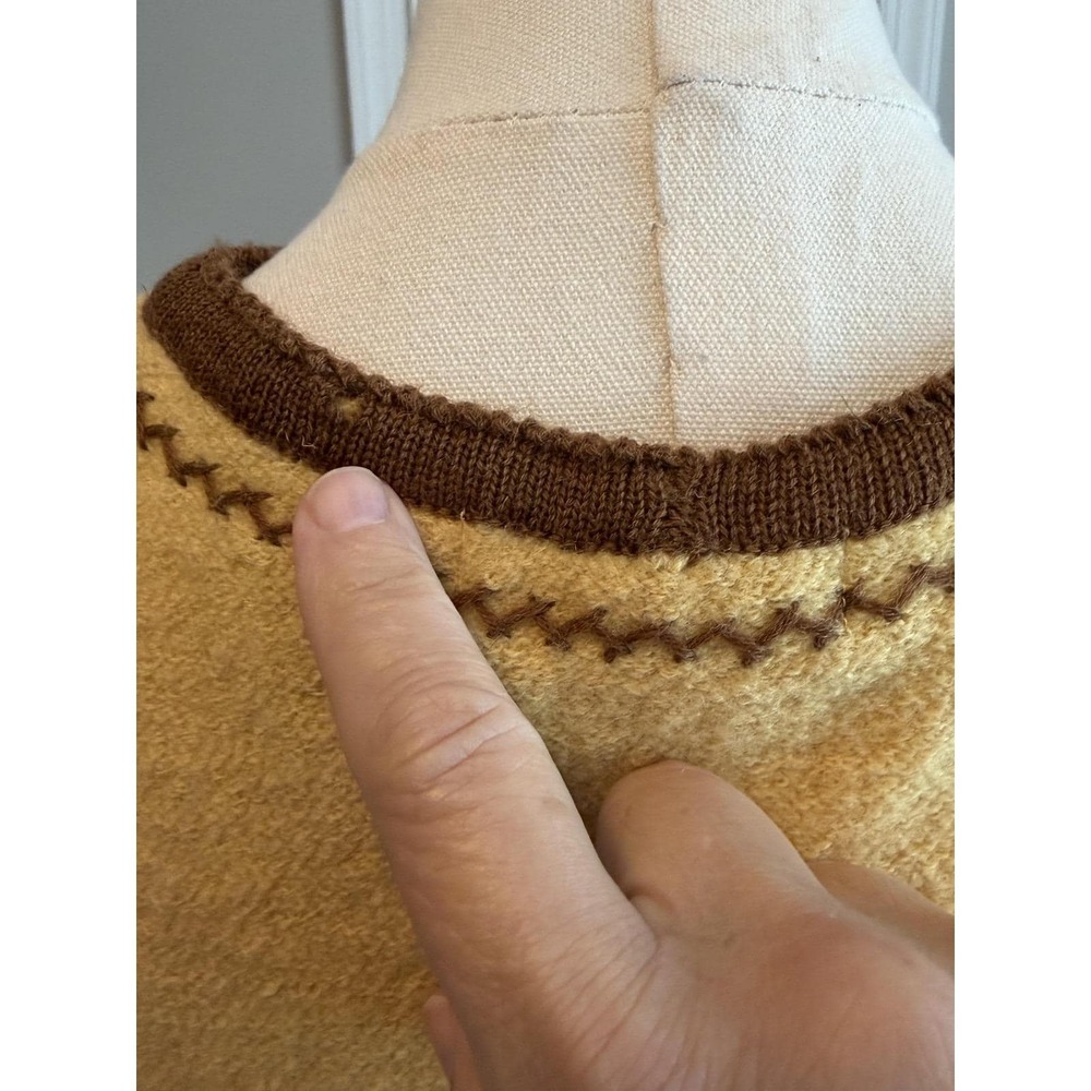 Eagles Eye Embroidered Wool Sweater Vest Womens Size L Boho Alpine Granola VTG - Picture 9 of 13